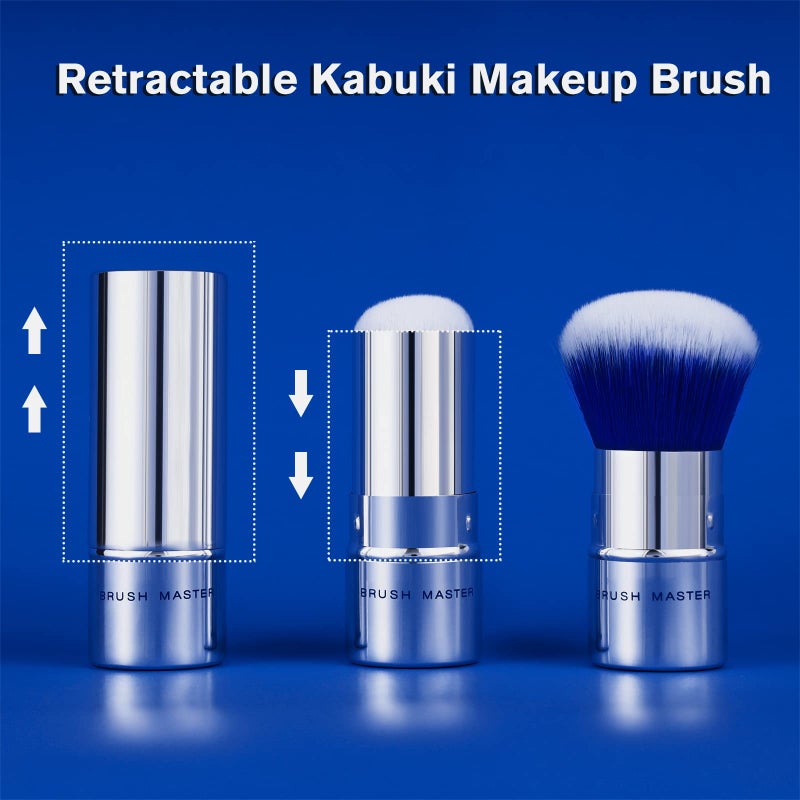 Brush Master Retractable Kabuki Makeup Brush Travel Powder Brush for Foundation, Blush, Bronzer, Concealer, Portable Brush w/Coverâ€¦ - Image 2
